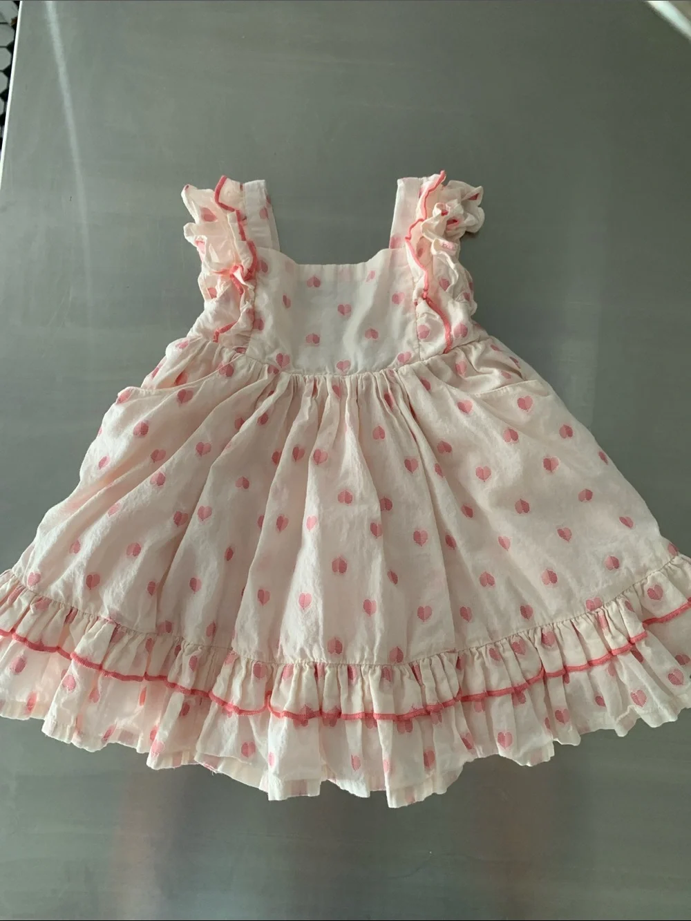 Cupcakes and Cashmere Baby Girl Dress Cotton Hearts Pattern - Size 18M